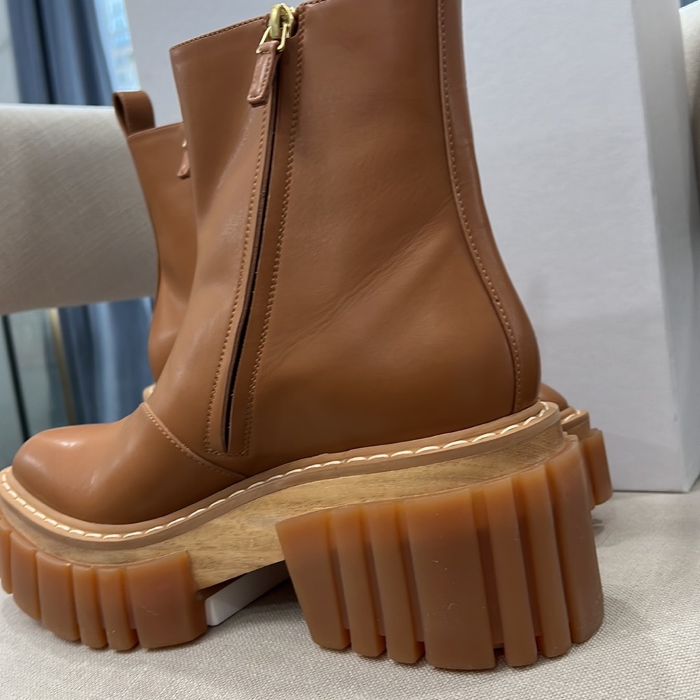 Stella McCartney Emilie Brown Leather Boots - Picture 6 of 9